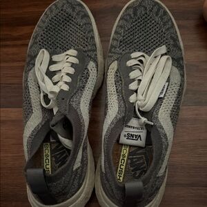 Vans Gray and Cream Knit Sneakers